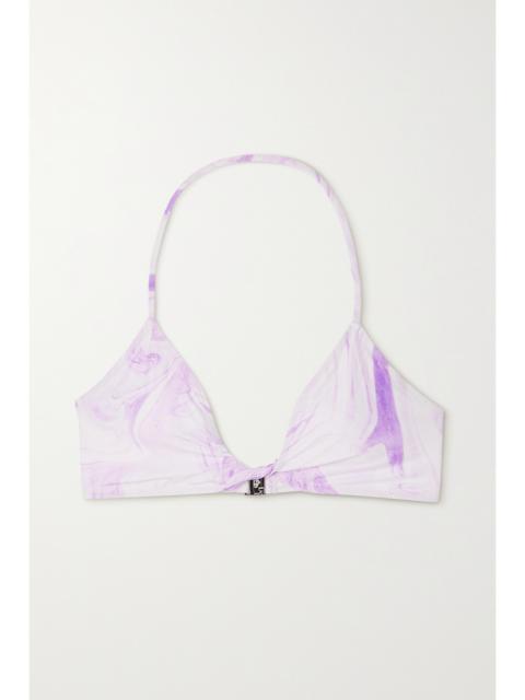 GANNI Printed Bikini Top