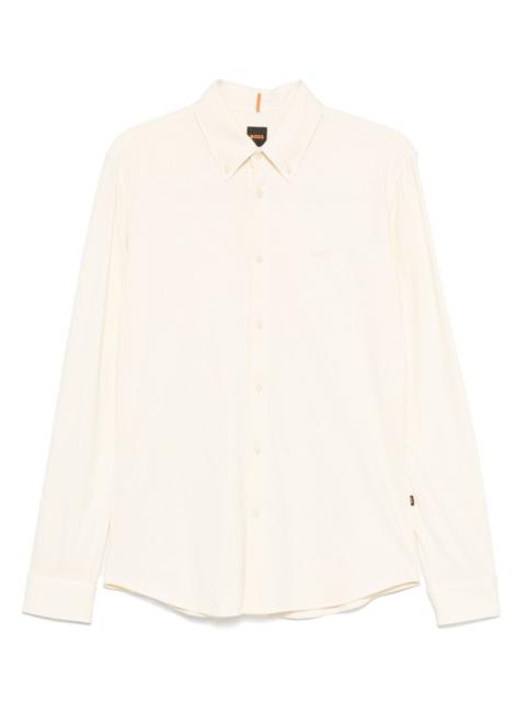 BOSS logo-embroidered cotton shirt