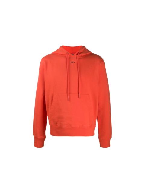 Off-White OFF-WHITE Slim Fit Stencil Hoodie Orange/Black