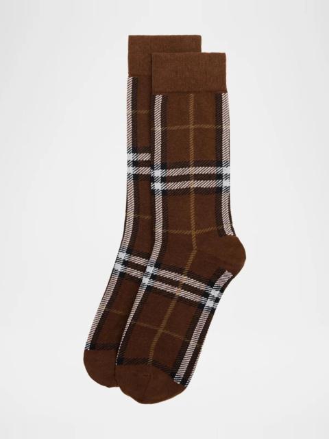 Burberry Men's Check Cotton-Nylon-Blend Socks