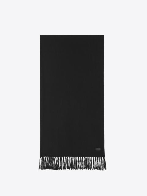 SAINT LAURENT long rectangular chevron scarf in cashmere and silk jacquard