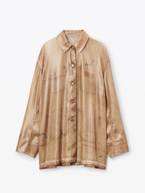 Alexander Wang oversized shirt in workwewar trompe-l'oeil print