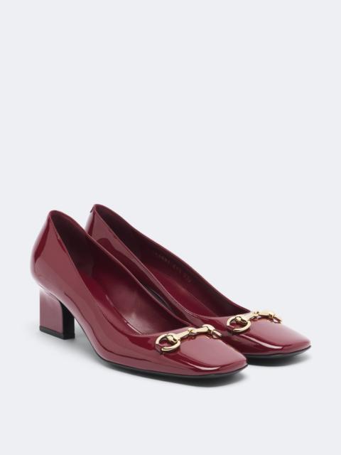 GUCCI Signora Horsebit patent leather pumps