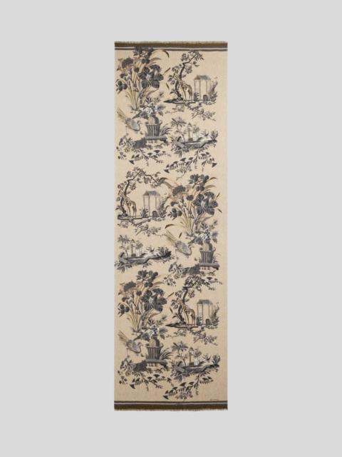 Etro BRUSHED WOOL SCARF WITH TWO PRINTS