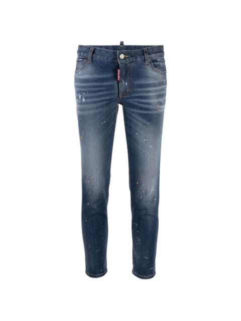 low-rise skinny-leg cropped jeans