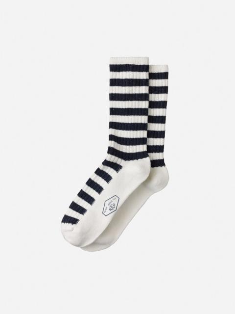 Nudie Jeans Chunky Stripe Sock Rebirth Navy
