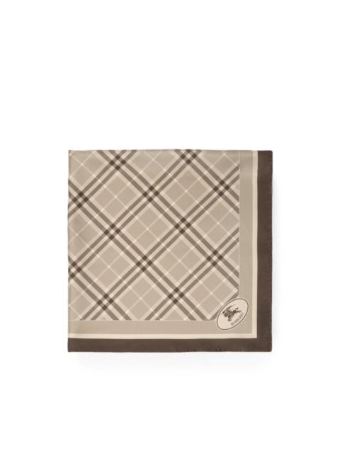 Burberry Check knight stamp silk scarf
