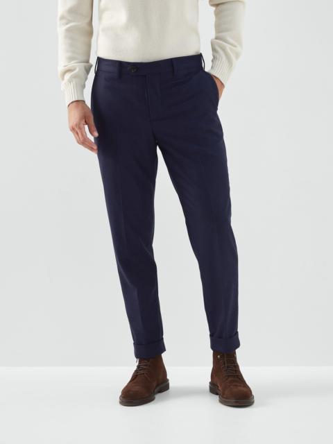 Virgin wool flannel Italian fit trousers