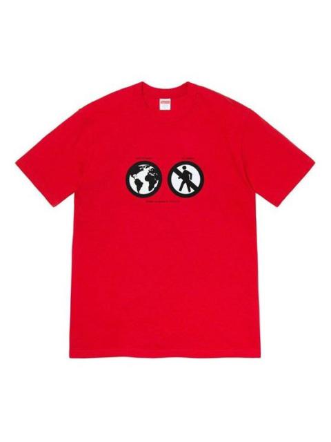 Supreme FW19 Week 1 Save The Planet Tee Earth Short Sleeve Unisex Red SUP-FW19-236