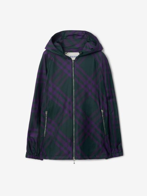 Check Nylon Hooded Jacket