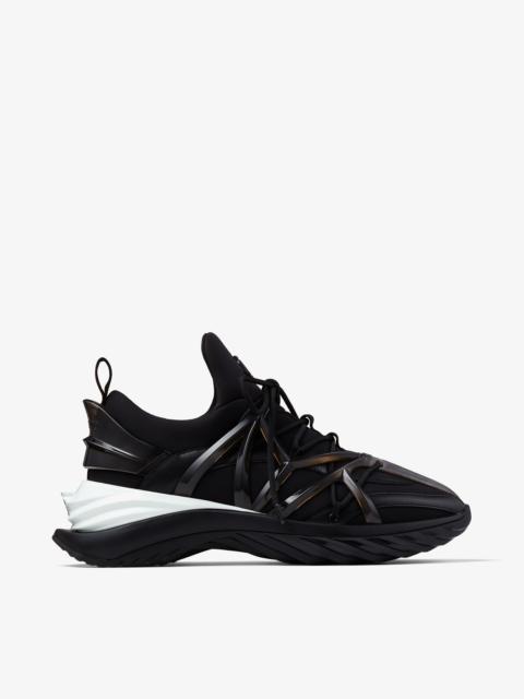 Cosmos/F
Black Leather and Neoprene Low-Top Trainers