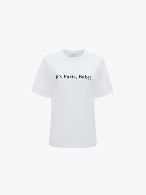 Victoria Beckham IT'S PARIS, BABY! T-shirt in white