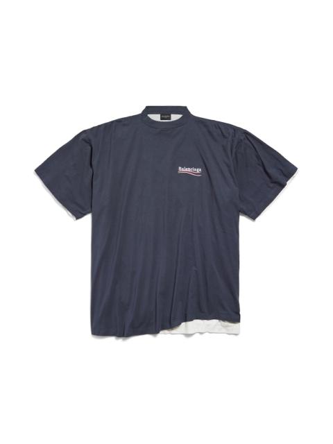 BALENCIAGA Men's Political Campaign Double T-shirt in Navy/white/red