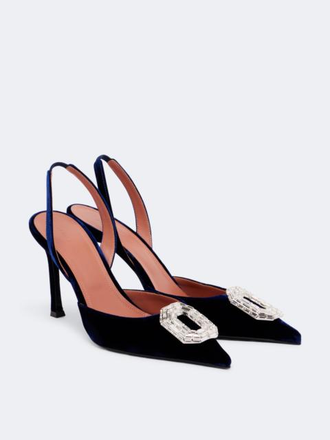 Amina Muaddi Camelia crystal-embellished slingback pumps