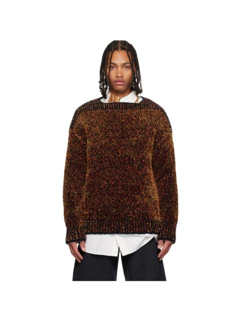 Dries Van Noten Black & Orange Jacquard Sweater