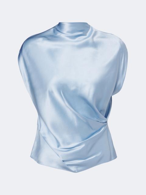 THE SEI Draped silk charmeuse top