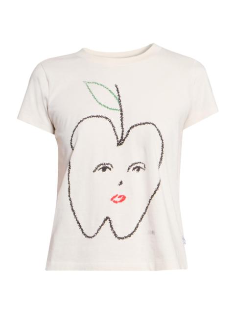 MM6 Maison Margiela Women's Graphic Cotton Jersey T-Shirt - Ecru