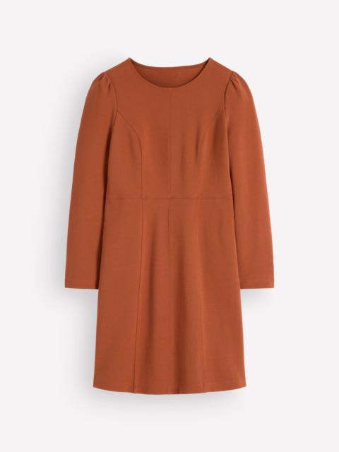 BODEN Marla Seamed Ottoman Dress-Gingerbread