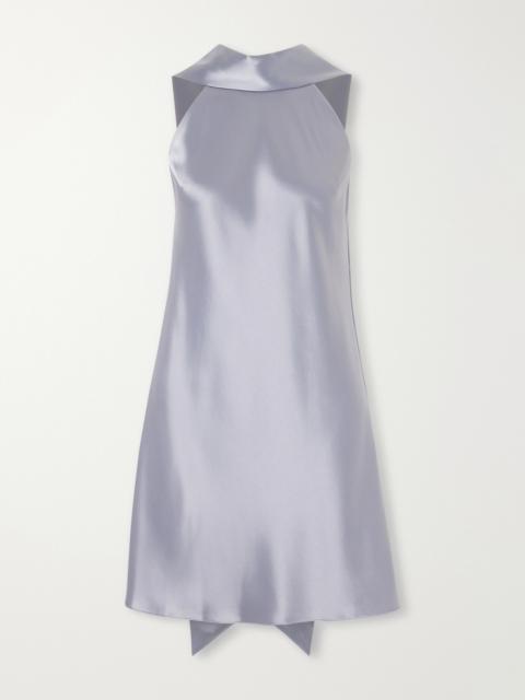 GALVAN Siena Satin Halterneck Mini Dress