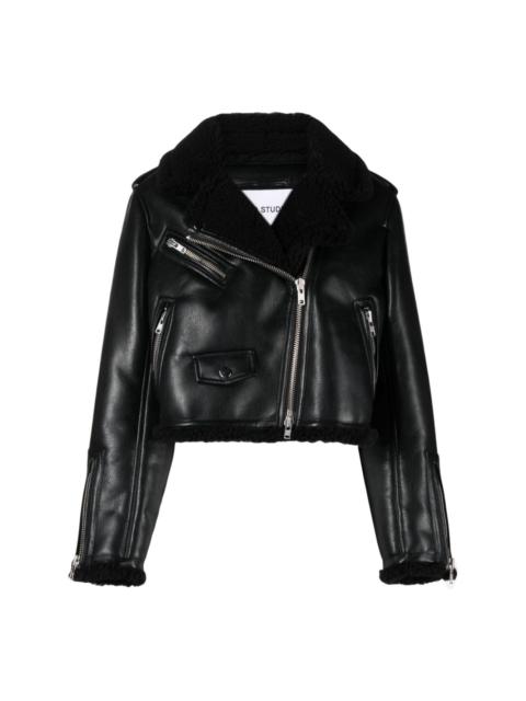 faux-shearling cropped jacket