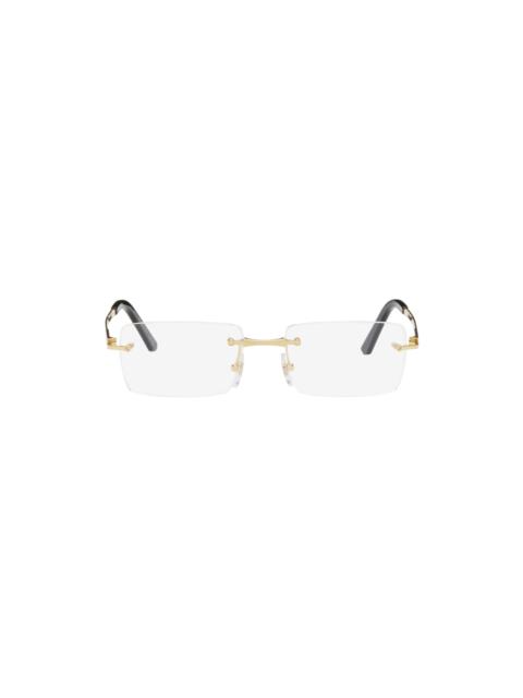 Cartier Gold 'Santos de Cartier' Rectangular Titanium Glasses