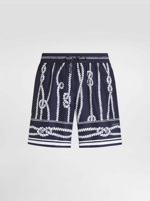 Dolce & Gabbana Marina-print canvas swim boxer shorts