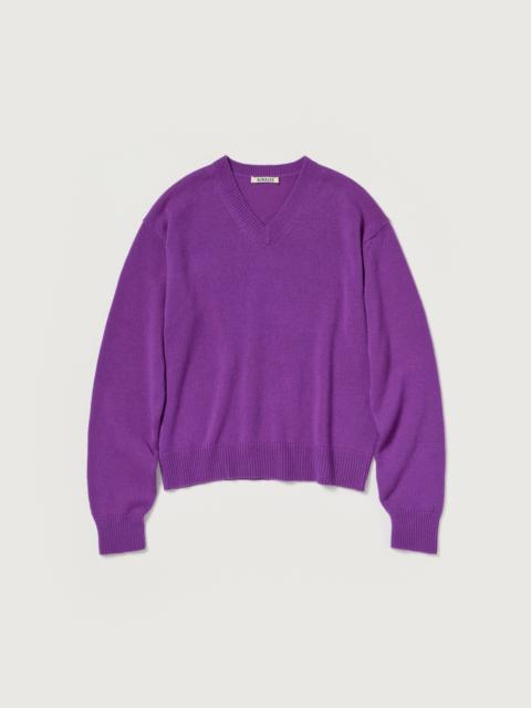 AURALEE LIGHT CASHMERE KNIT V-NECK P/O