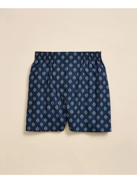 Brooks Brothers Cotton Broadcloth Geometric Print Boxers