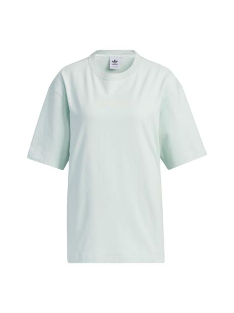 (WMNS) adidas originals Logo Short Sleeve T-shirt 'Green' IK8675