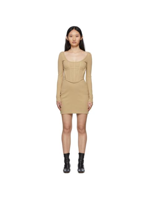 Dion Lee 코르셋 긴 소매 미니 드레스