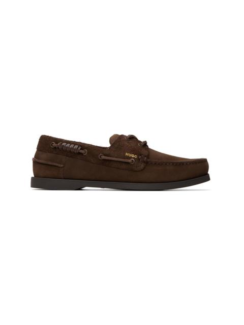HUGO Brown Mixed Suedes Boat Shoes