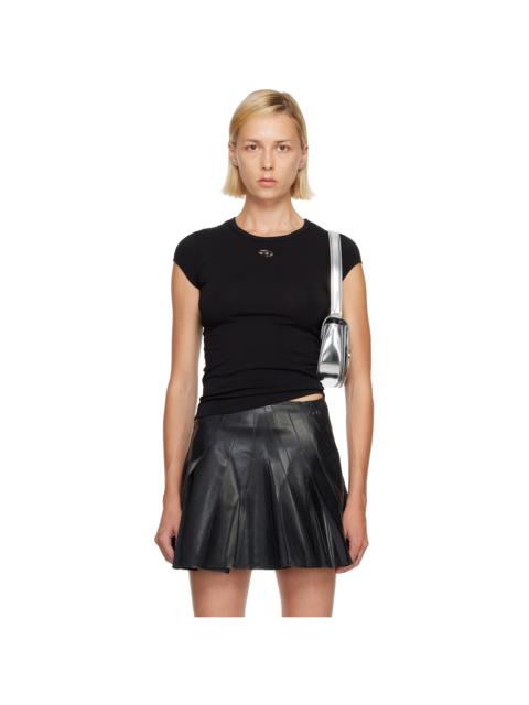 Diesel Black Cut-Out Embroidered Logo T-shirt