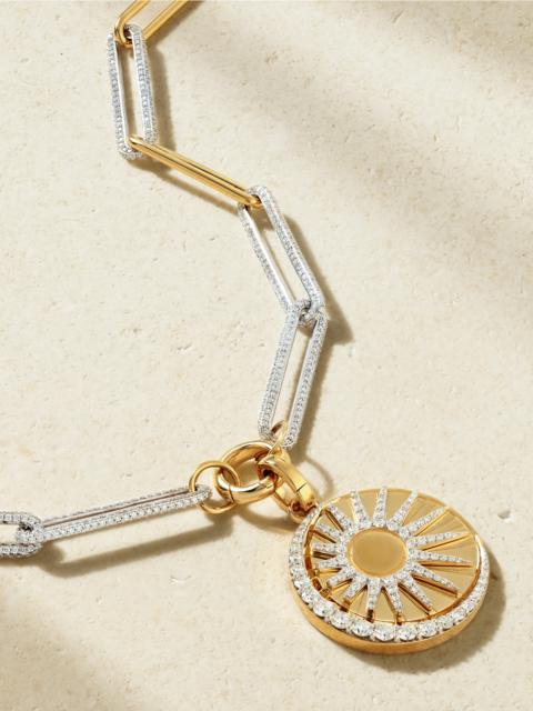 FOUNDRAE Balance 18-karat Yellow And White Gold Diamond Necklace