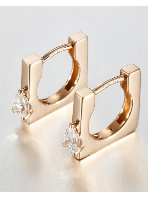 JENNY BIRD 10K Pear Cut Diamond Huggie Earrings
