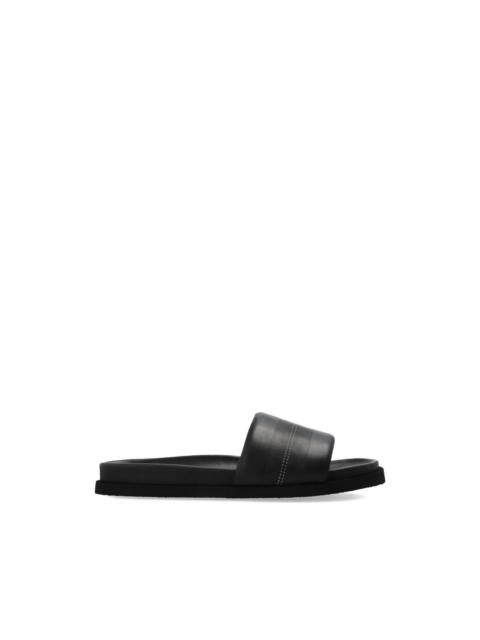Off-White logo-print leather slides