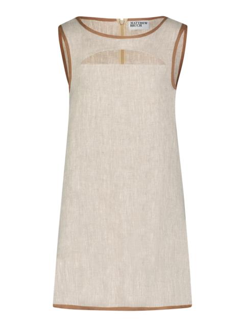 MATTHEW BRUCH Cutout Linen Mini Dress neutral