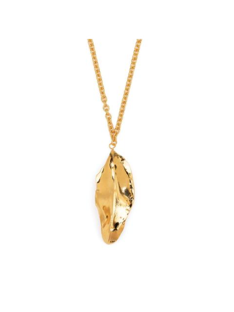 leaf pendant chain necklace