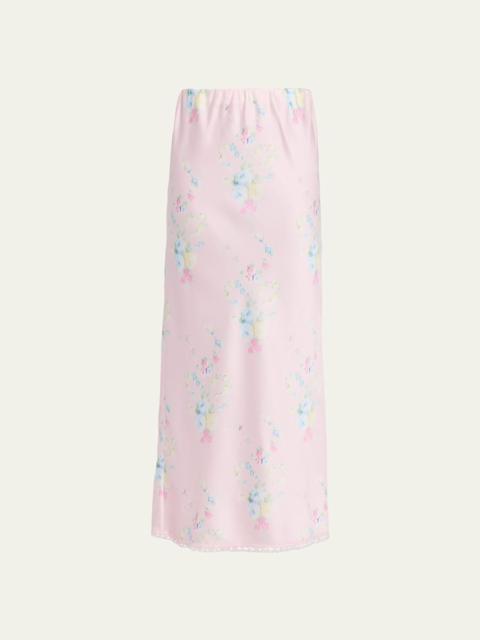 LoveShackFancy Kalo Satin Maxi Skirt