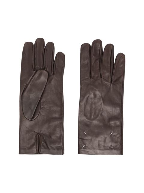 four-stitch logo leather gloves