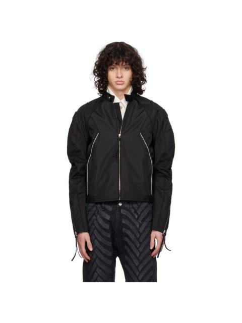 Kanghyuk Black Lock Stitch Bomber Jacket