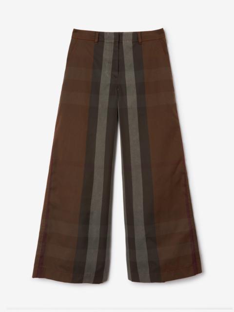 Burberry Custom Fit Check Cotton Blend Trousers