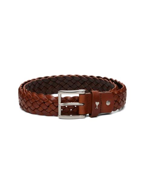AMI Paris Brown Braided 'Paris Paris' Belt