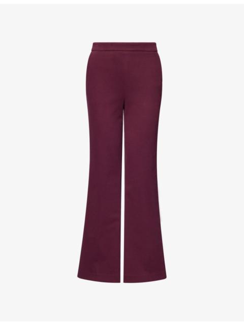 SIMKHAI Gia Kick-Flare Cotton-Blend Trousers
