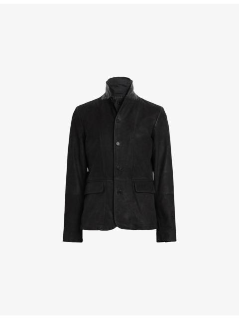 ALLSAINTS Survey Double-Layered Leather Blazer