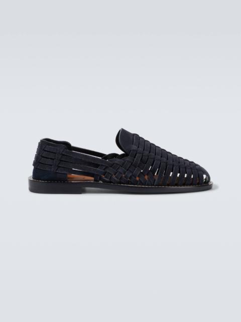 Brunello Cucinelli 길쌈된 suede loafers