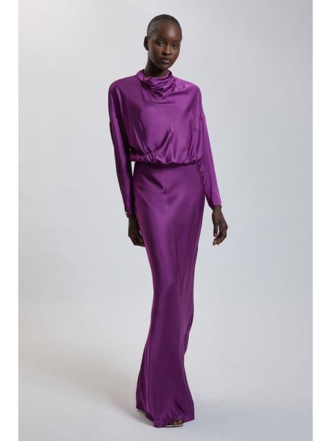 KAREN MILLEN Viscose Satin Cowl Neck Midi Dress