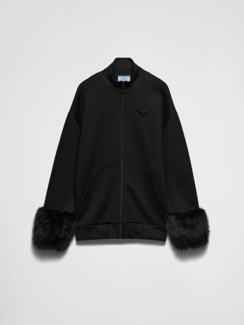 Double fleece high-neck blouson