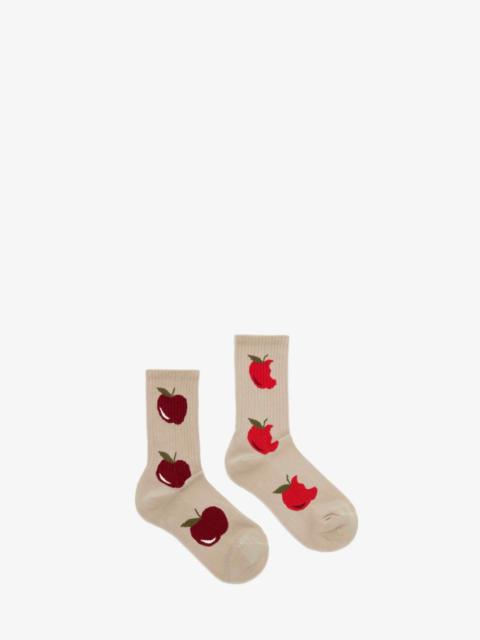 JW Anderson SHORT SOCKS WITH APPLE MOTIF