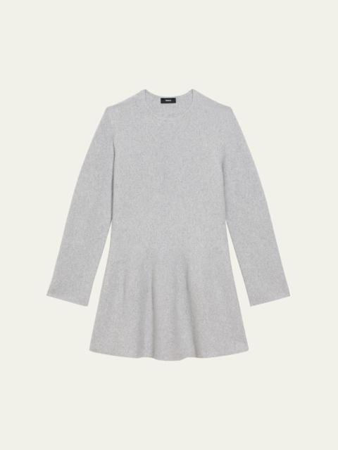 Theory Wool-Cashmere Flounce Dress