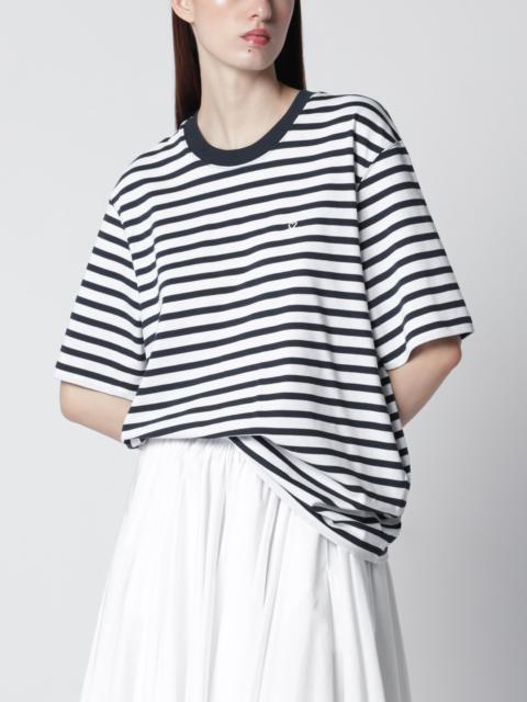 AMI Paris Blue/white striped Ami de Coeur T-shirt by Ami Paris